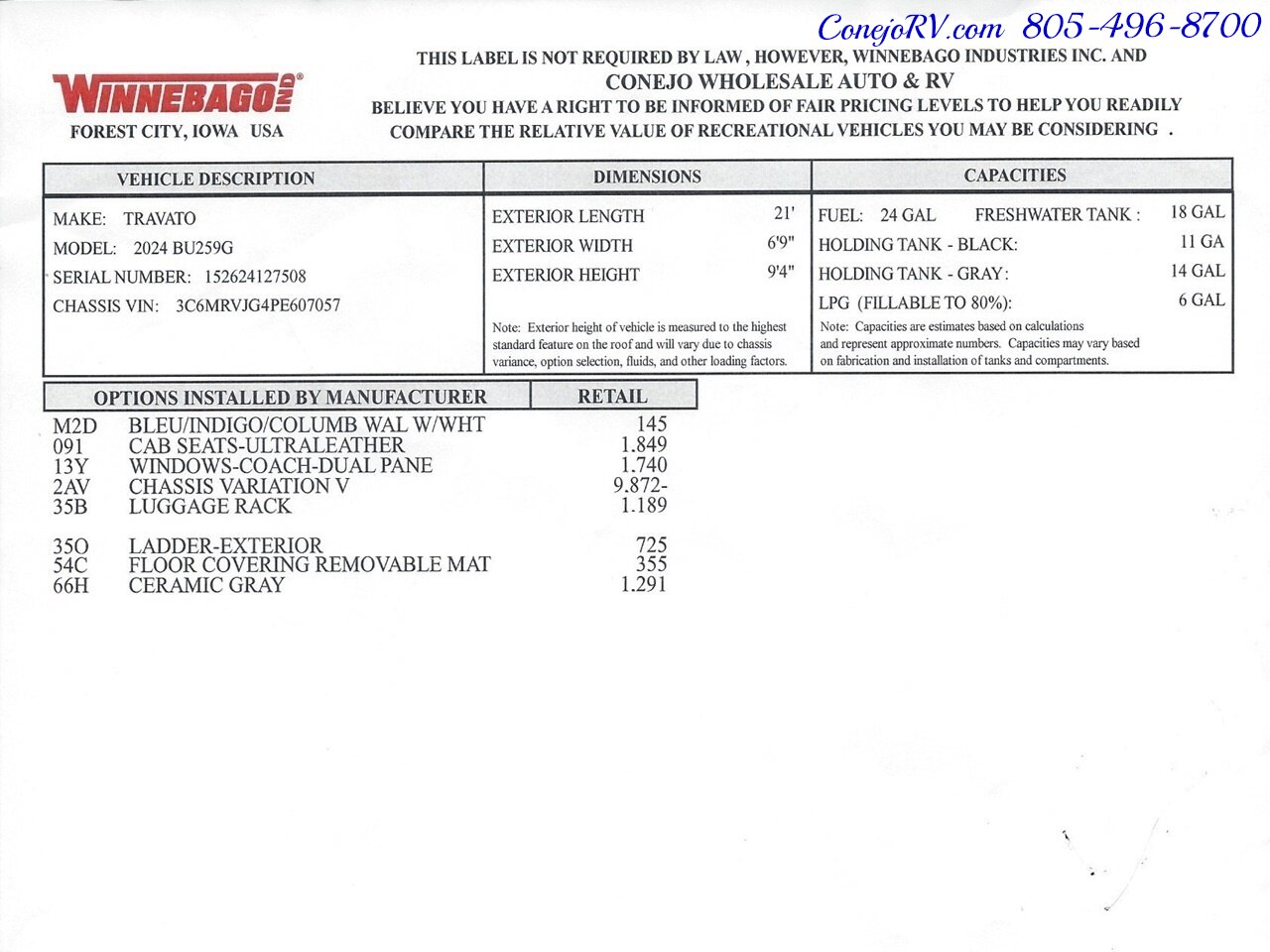 2024 Winnebago Travato 59G Touring Coach Full Galley Murphy Bed   - Photo 45 - Thousand Oaks, CA 91360