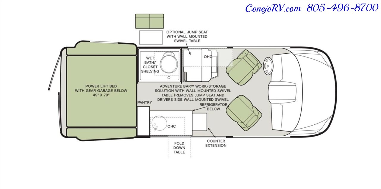 2026 Tiffin GH1 AWD Sprinter Mercedes Turbo Diesel 540AH Battle Born Lithium Ion Kit - Photo 53 - Thousand Oaks, CA 91360