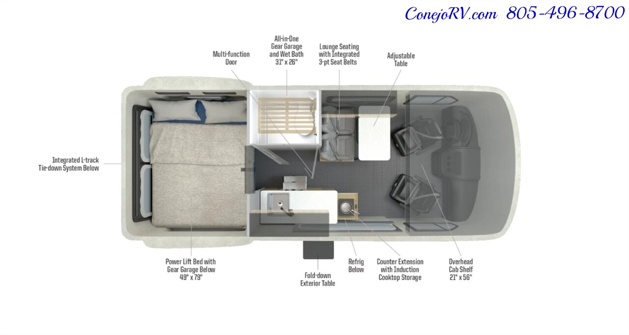 2027 Winnebago Revel 44E AWD Sprinter Mercedes Turbo Diesel 8.4KWH Lithionics System - Photo 44 - Thousand Oaks, CA 91360
