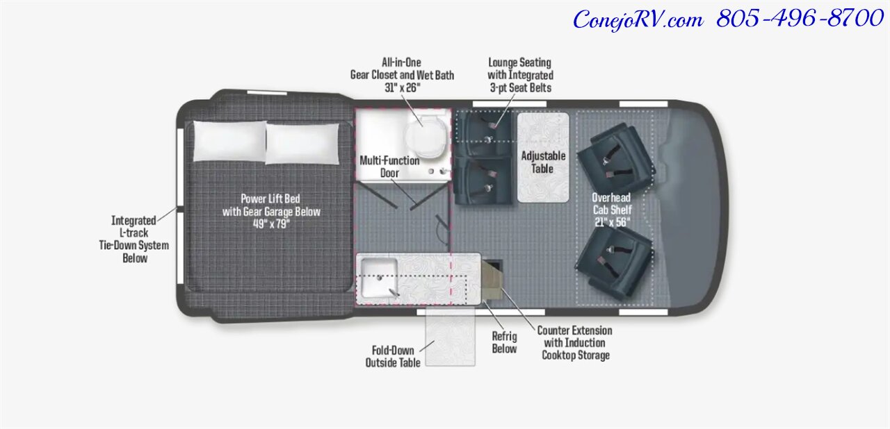 2025 Winnebago Revel 44E AWD Sprinter Mercedes Turbo Diesel, 8.4KWH  Lithionics System - Photo 41 - Thousand Oaks, CA 91360
