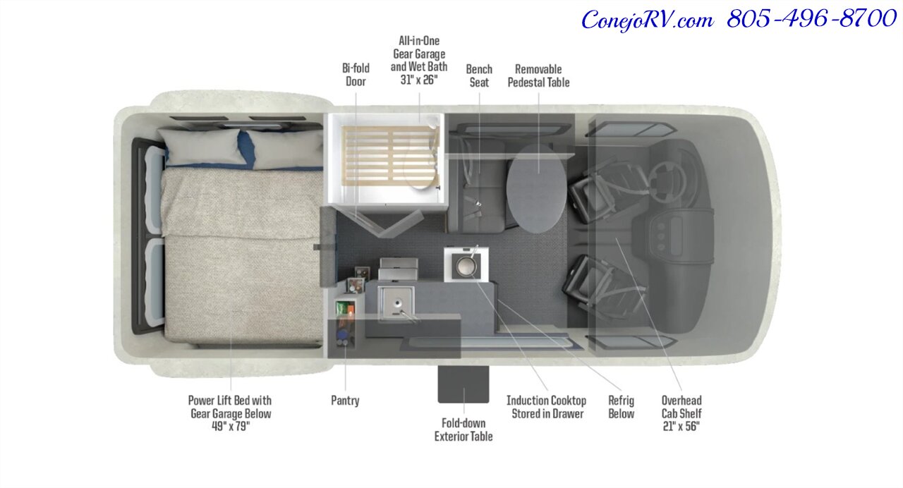 2024 Winnebago Revel Sport 44N AWD Sprinter Mercedes Turbo Diesel, 4.1kWh Lithionics Lithium System - Photo 45 - Thousand Oaks, CA 91360
