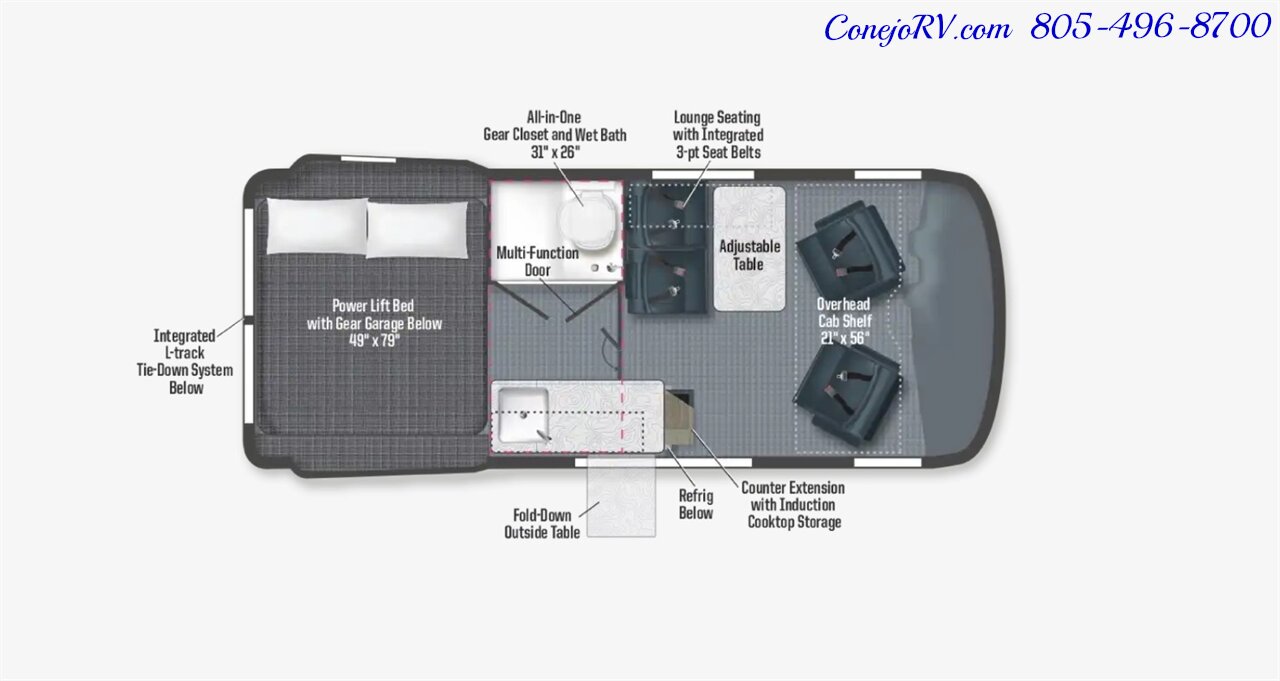 2025 Winnebago Revel 44E AWD Sprinter Mercedes Turbo Diesel, 8.4KWH  Lithionics System - Photo 46 - Thousand Oaks, CA 91360