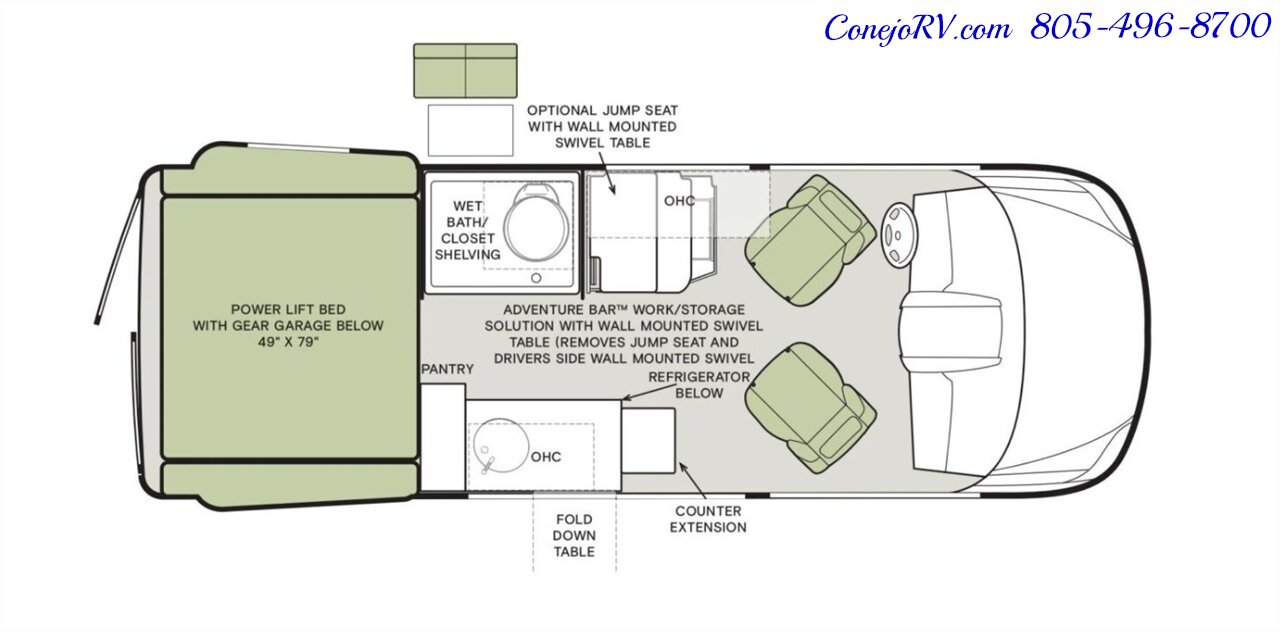 2026 Tiffin GH1 AWD Sprinter Mercedes Turbo Diesel Work Station  810AH Battle Born Lithium Ion Kit - Photo 49 - Thousand Oaks, CA 91360