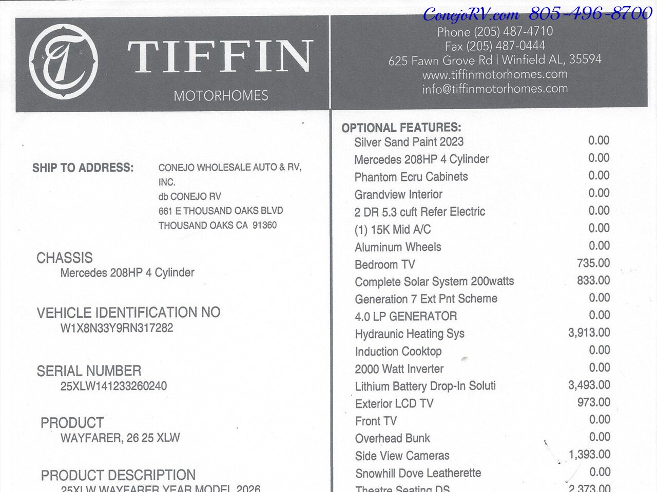 2026 Tiffin Wayfarer 25XLW Slide-Out Theater Seats Mercedes Turbo Diesel Full Body Paint - Photo 57 - Thousand Oaks, CA 91360