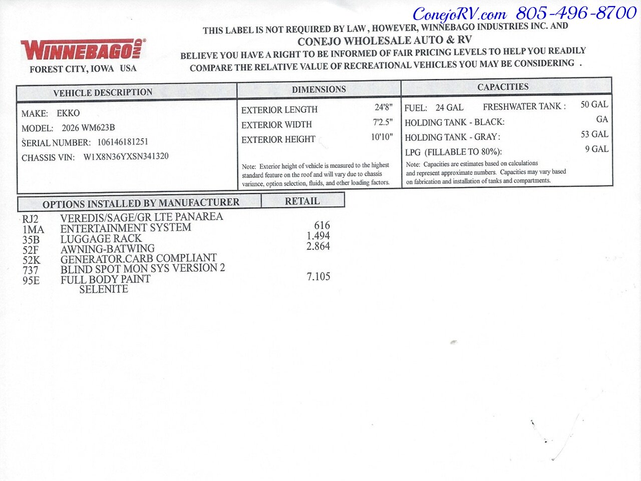 2026 Winnebago Ekko 23B Mercedes Sprinter Lithium Power All Wheel Drive - Photo 59 - Thousand Oaks, CA 91360