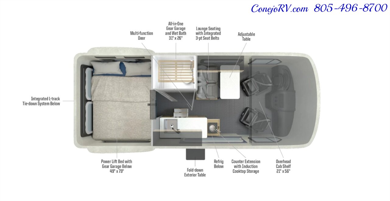 2027 Winnebago Revel 44E AWD Sprinter Mercedes Turbo Diesel, 8.4KWH  Lithionics System - Photo 46 - Thousand Oaks, CA 91360