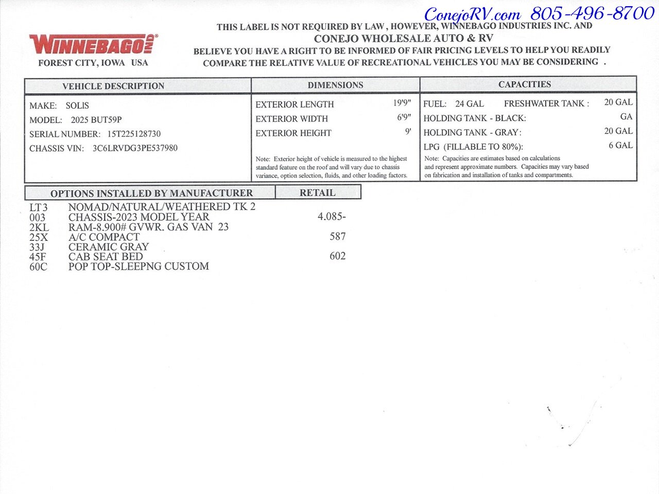 2025 Winnebago Solis 59P Pop Top Full Galley Murphy Bed Roof AC   - Photo 45 - Thousand Oaks, CA 91360