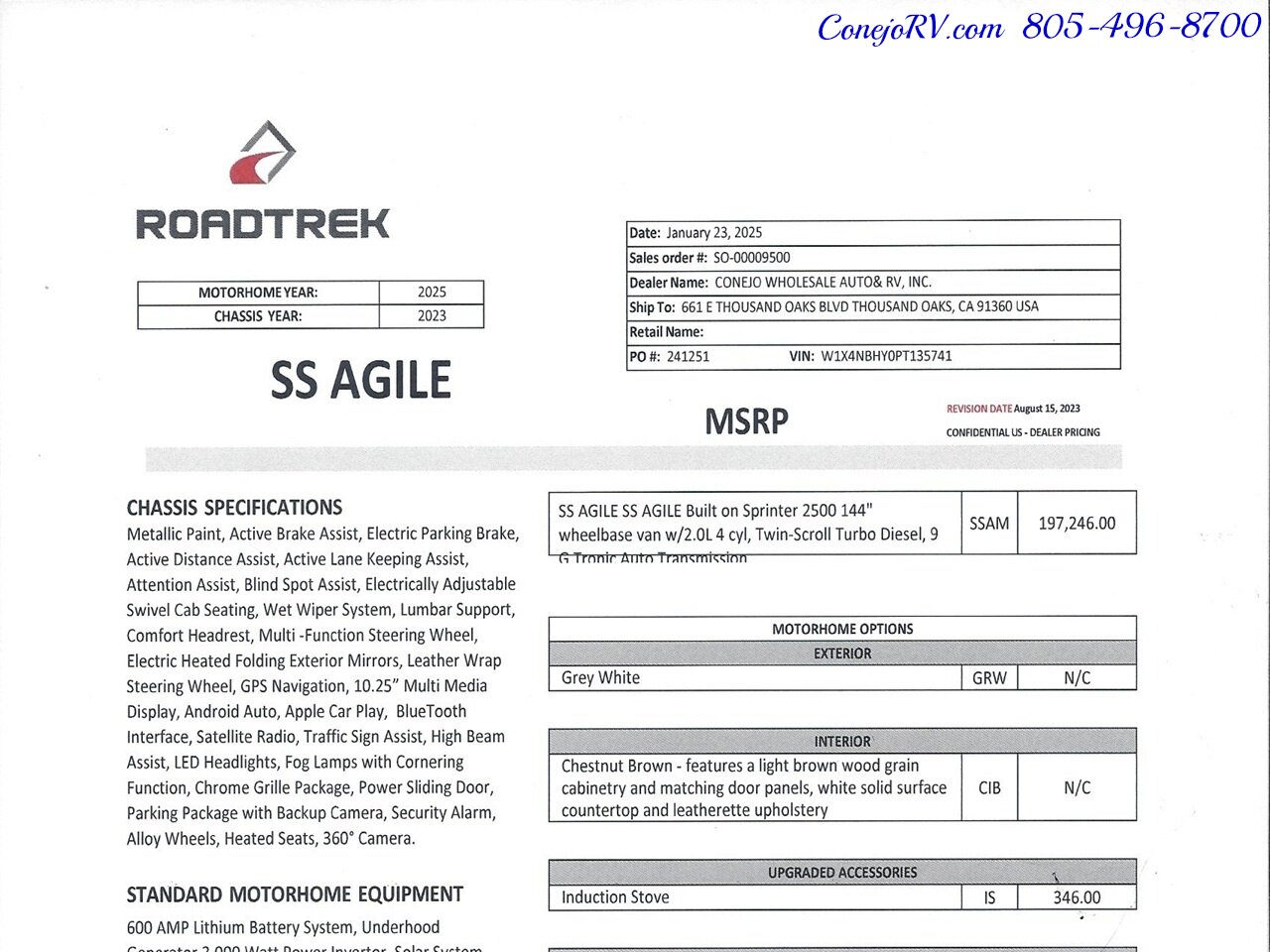 2025 Roadtrek Agile SS Rear Lounge King Bed Mercedes Turbo Diesel   - Photo 42 - Thousand Oaks, CA 91360