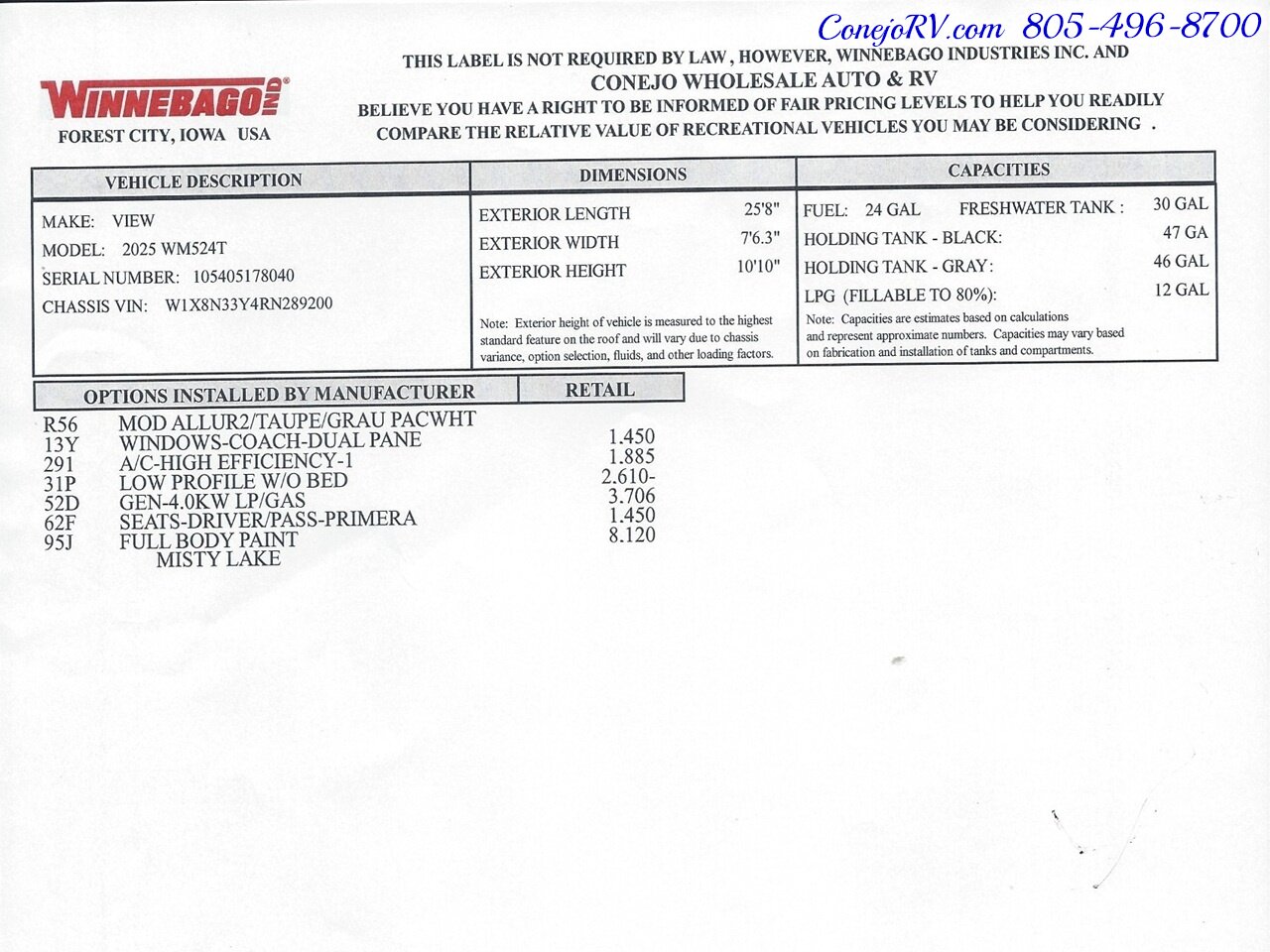 2025 Winnebago View 24T Slide-Out Murphy Bed Mercedes Turbo Diesel Full  Body Paint - Photo 52 - Thousand Oaks, CA 91360