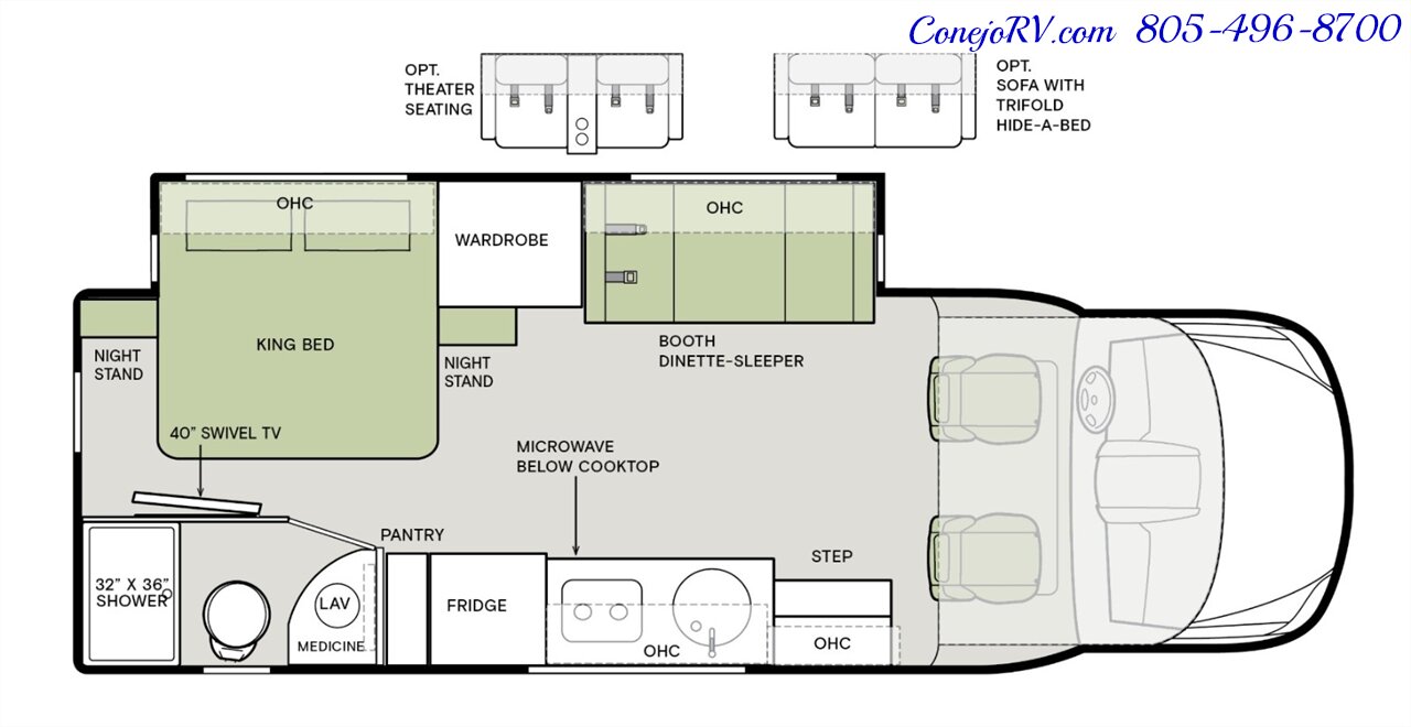 2026 Tiffin Wayfarer 25XPW Full Wall Slide-Out Theater Seats Mercedes Turbo Diesel Full Body Paint - Photo 59 - Thousand Oaks, CA 91360