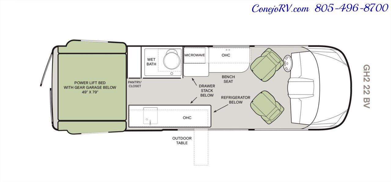 2026 Tiffin GH2 AWD Sprinter Mercedes 2500 EXT AWD Turbo Diesel  540AH Battle Born Lithium Ion Kit - Photo 51 - Thousand Oaks, CA 91360
