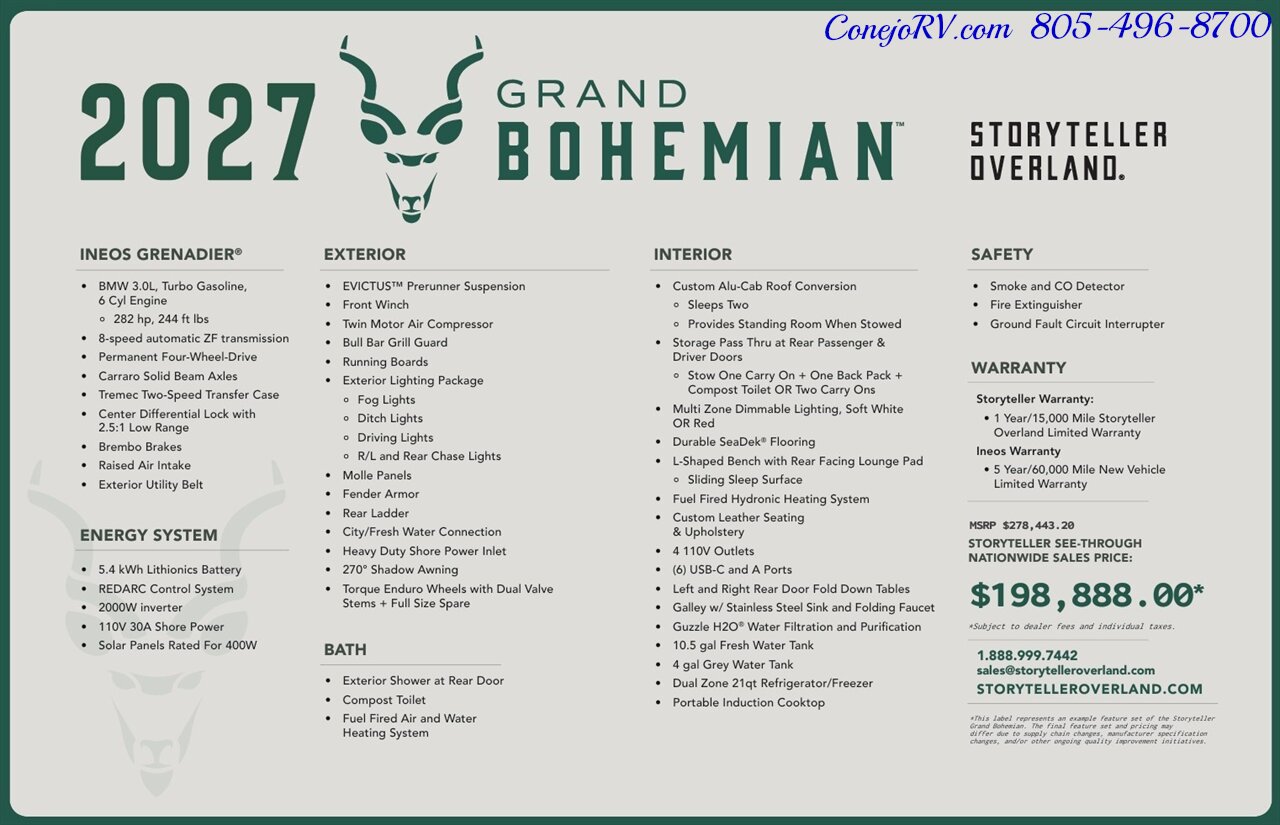 2027 Storyteller Overland Grand Bohemian INEOS GRENADIER® **COMING SOON  Available For Pre Order** - Photo 15 - Thousand Oaks, CA 91360