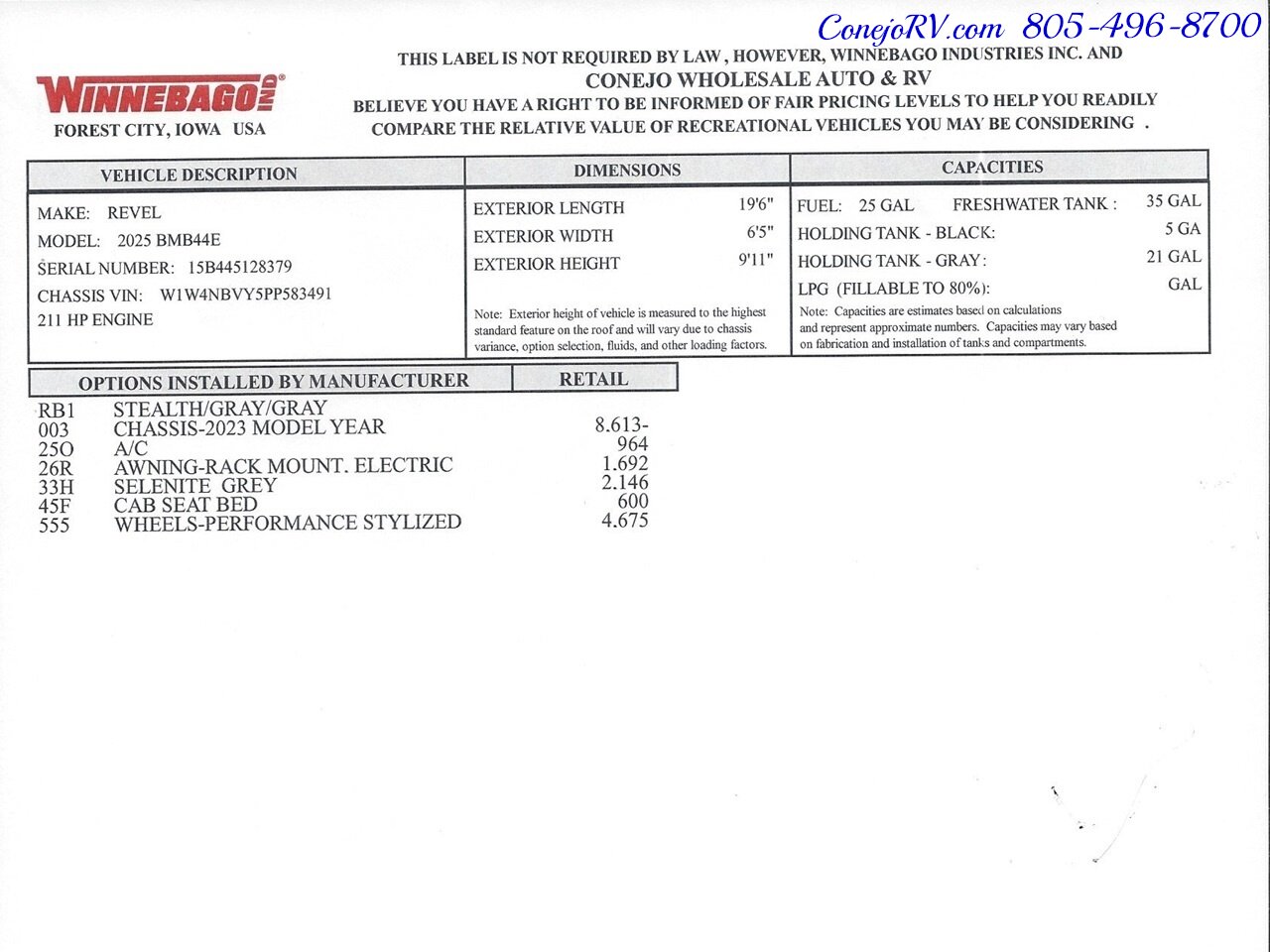 2025 Winnebago Revel 44E AWD Sprinter Mercedes Turbo Diesel, 8.4KWH  Lithionics System - Photo 45 - Thousand Oaks, CA 91360