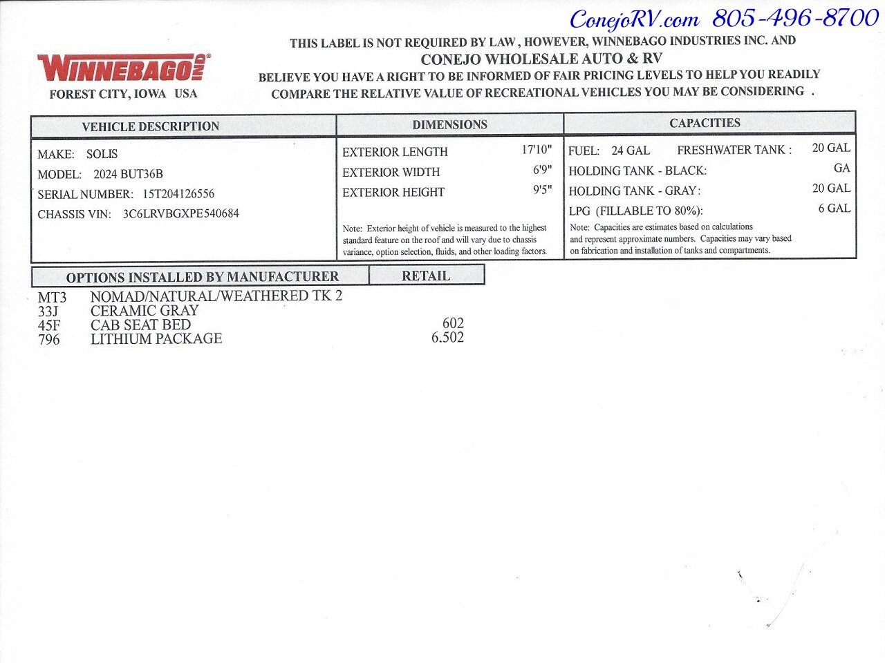 2024 WINNEBAGO Solis Pocket 36B Lithium System Enclosed Rear Bath   - Photo 39 - Thousand Oaks, CA 91360