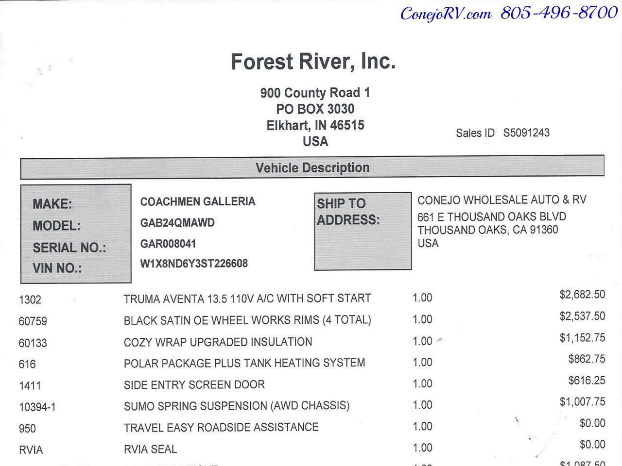 2026 Coachmen Galleria 24Q Quad Captain Seats Power Rear Lounge Mercedes  Turbo Diesel Sprinter - Photo 46 - Thousand Oaks, CA 91360