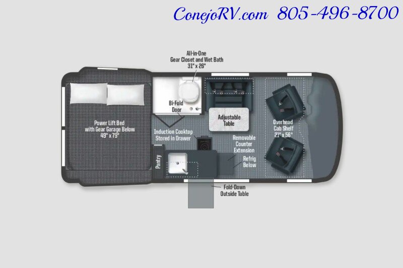 2024 Winnebago Revel 44EC AWD Sprinter Mercedes Turbo Diesel, 16.8KWH  Lithionics System 15K Miles - Photo 46 - Thousand Oaks, CA 91360