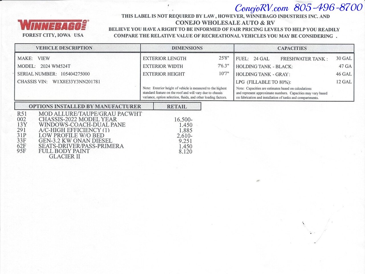 2024 Winnebago View 24T Slide-Out Murphy Bed Mercedes Turbo Diesel - Photo 53 - Thousand Oaks, CA 91360
