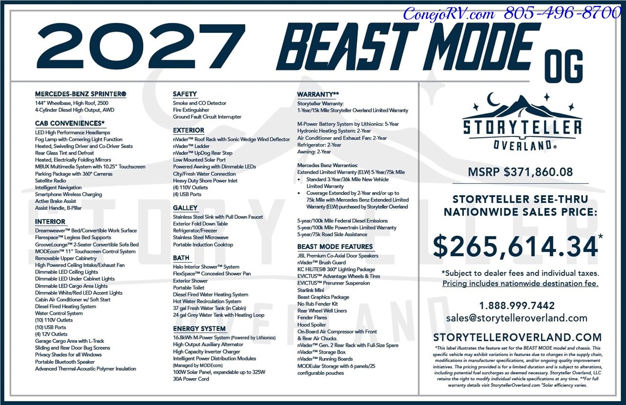 2027 Storyteller Overland Beast Mode OG AWD 16.8kWh Lithonics Lithium System - Photo 48 - Thousand Oaks, CA 91360