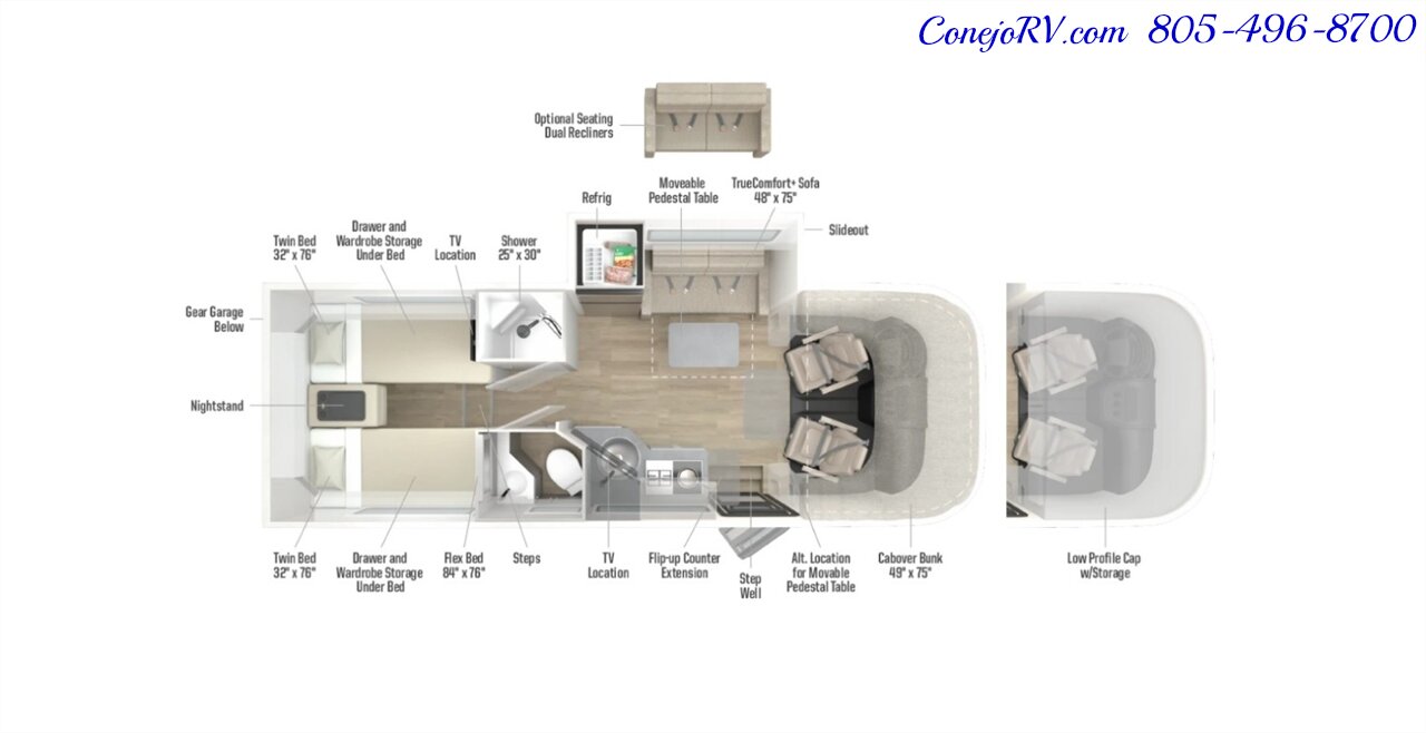 2026 Winnebago Navion 24R Single Slide Mercedes Turbo Diesel Full Body Paint - Photo 55 - Thousand Oaks, CA 91360