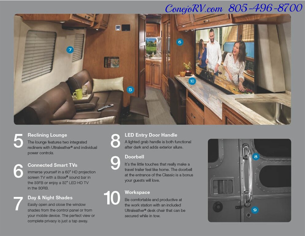 2020 Airstream Classic 33RB Theater Seats & Workspace Luxurious Travel Trailer   - Photo 43 - Thousand Oaks, CA 91360