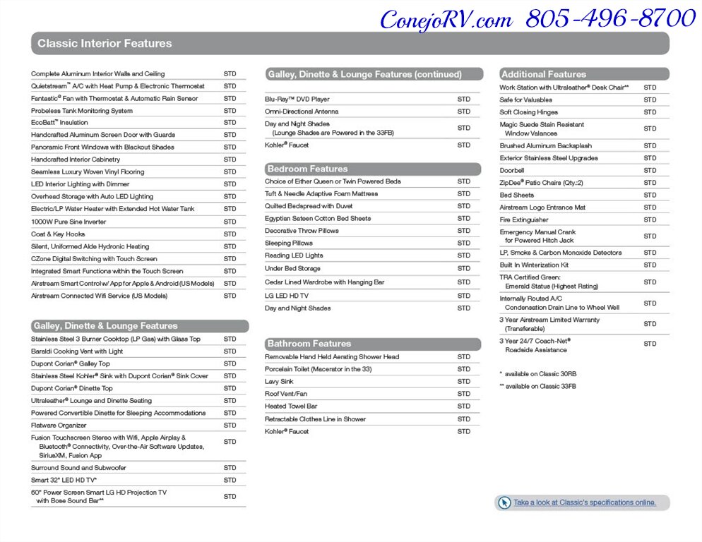 2020 Airstream Classic 33RB Theater Seats & Workspace Luxurious Travel Trailer   - Photo 61 - Thousand Oaks, CA 91360
