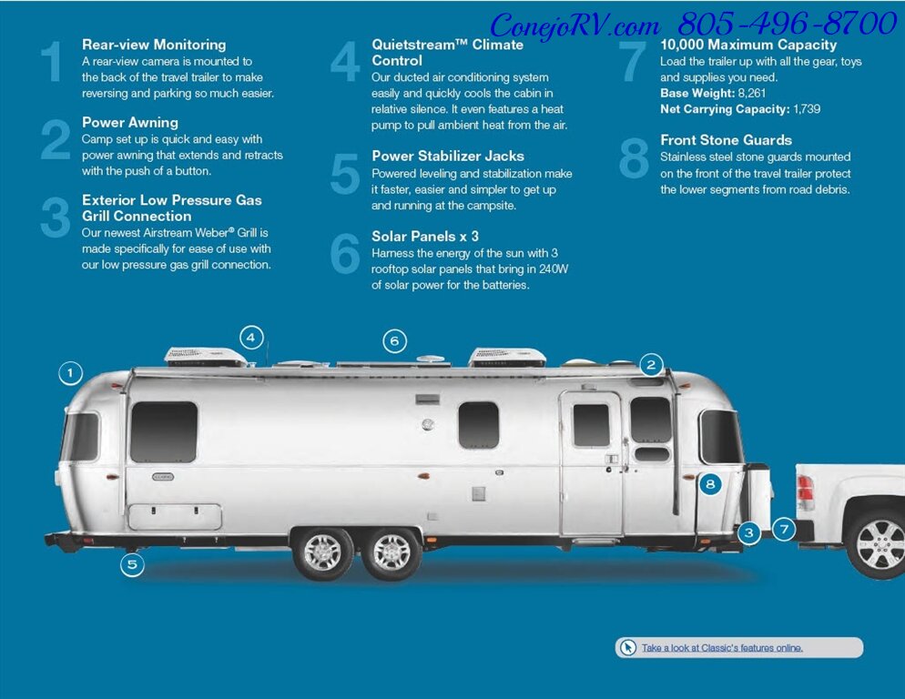 2020 Airstream Classic 33RB Theater Seats & Workspace Luxurious Travel Trailer   - Photo 47 - Thousand Oaks, CA 91360