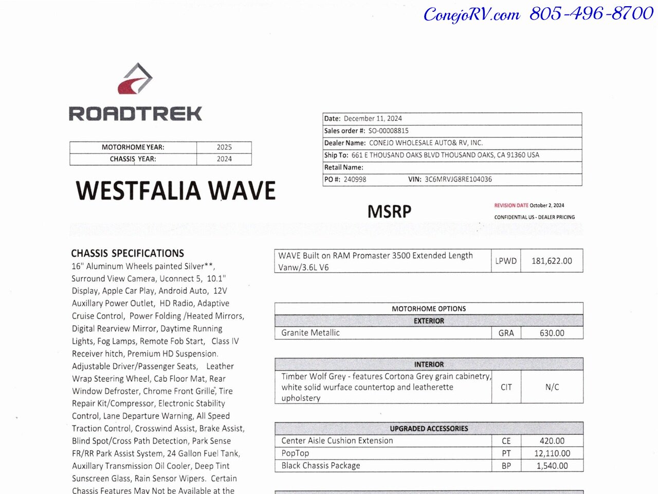 2025 Westfalia Wave 600AH Lithium System Folding Front Sofa Pop Top   - Photo 48 - Thousand Oaks, CA 91360