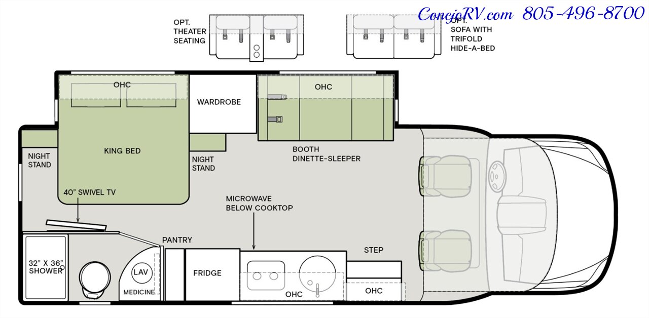 2026 Tiffin Wayfarer 25XPW Full Wall Slide-Out Theater Seats Mercedes Turbo  Diesel Full Body Paint - Photo 74 - Thousand Oaks, CA 91360