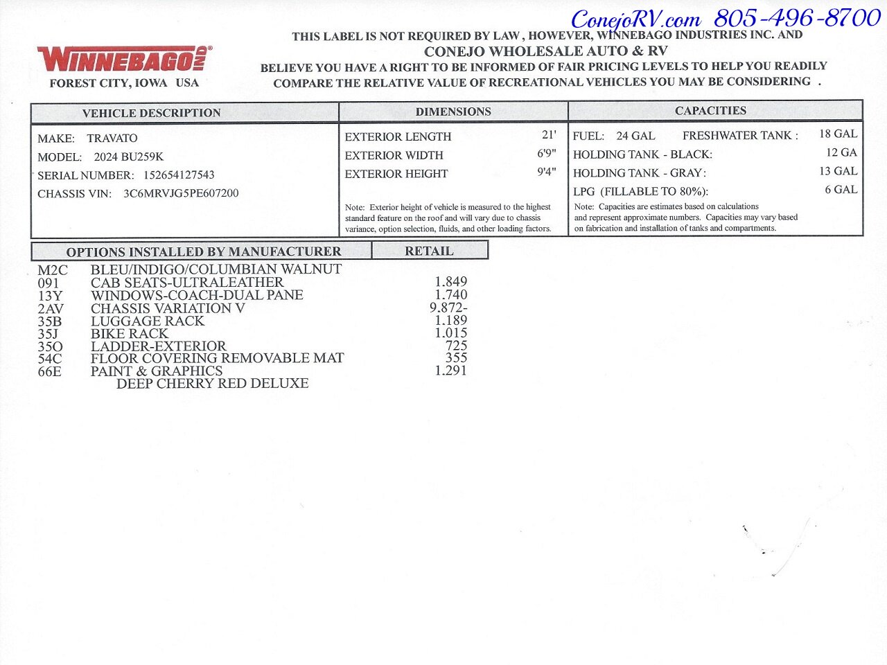 2024 Winnebago Travato 59K Touring Coach 2.8KW Onan Generator   - Photo 41 - Thousand Oaks, CA 91360