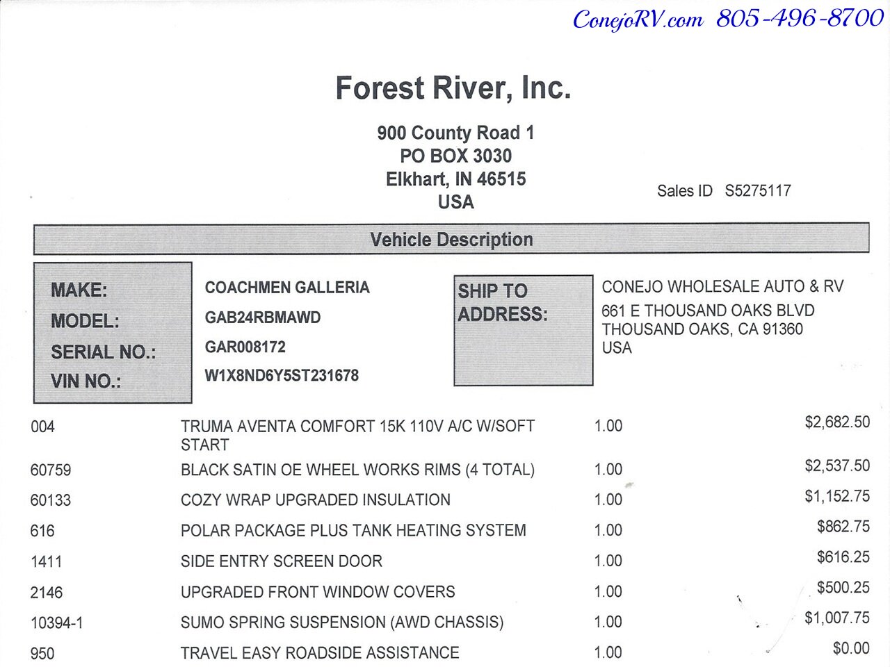 2026 Coachmen Galleria 24RB AWD Convertible Twin Beds Mercedes Turbo Diesel Sprinter - Photo 47 - Thousand Oaks, CA 91360