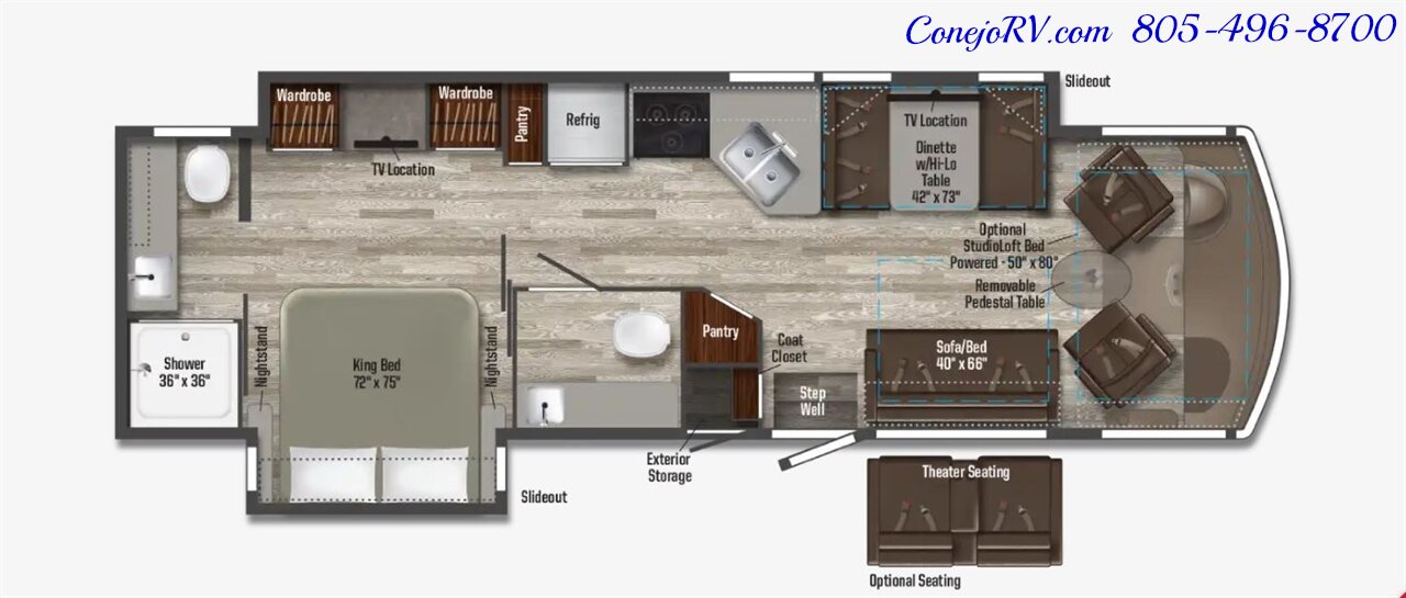 2023 Winnebago Vista 33K Double Slide Outs King Bed Power Loft Bed 1 ½ Bath   - Photo 56 - Thousand Oaks, CA 91360