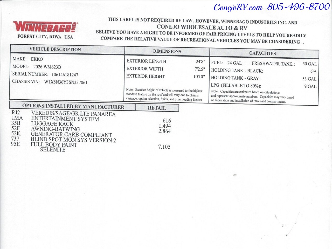 2026 Winnebago Ekko 23B Mercedes Sprinter Lithium Power All Wheel Drive - Photo 59 - Thousand Oaks, CA 91360