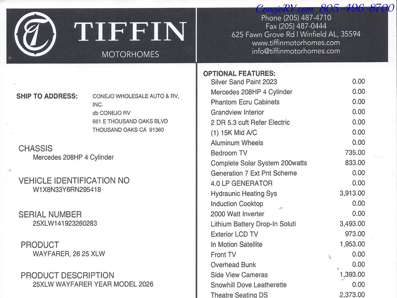 2026 Tiffin Wayfarer 25XLW Slide-Out Theater Seats Mercedes Turbo Diesel  Full Body Paint - Photo 59 - Thousand Oaks, CA 91360