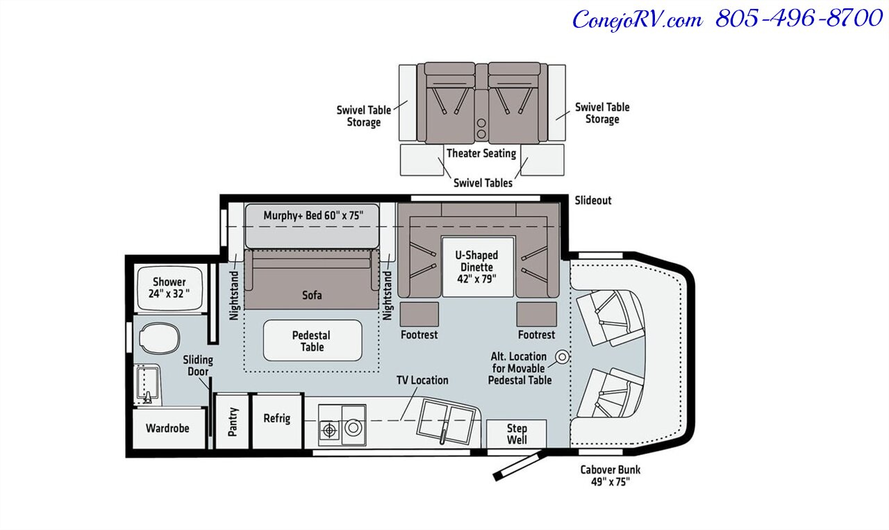 2022 Winnebago View 24D Full Wall Slide-Out Theater Seats Mercedes Turbo  Diesel - Photo 52 - Thousand Oaks, CA 91360