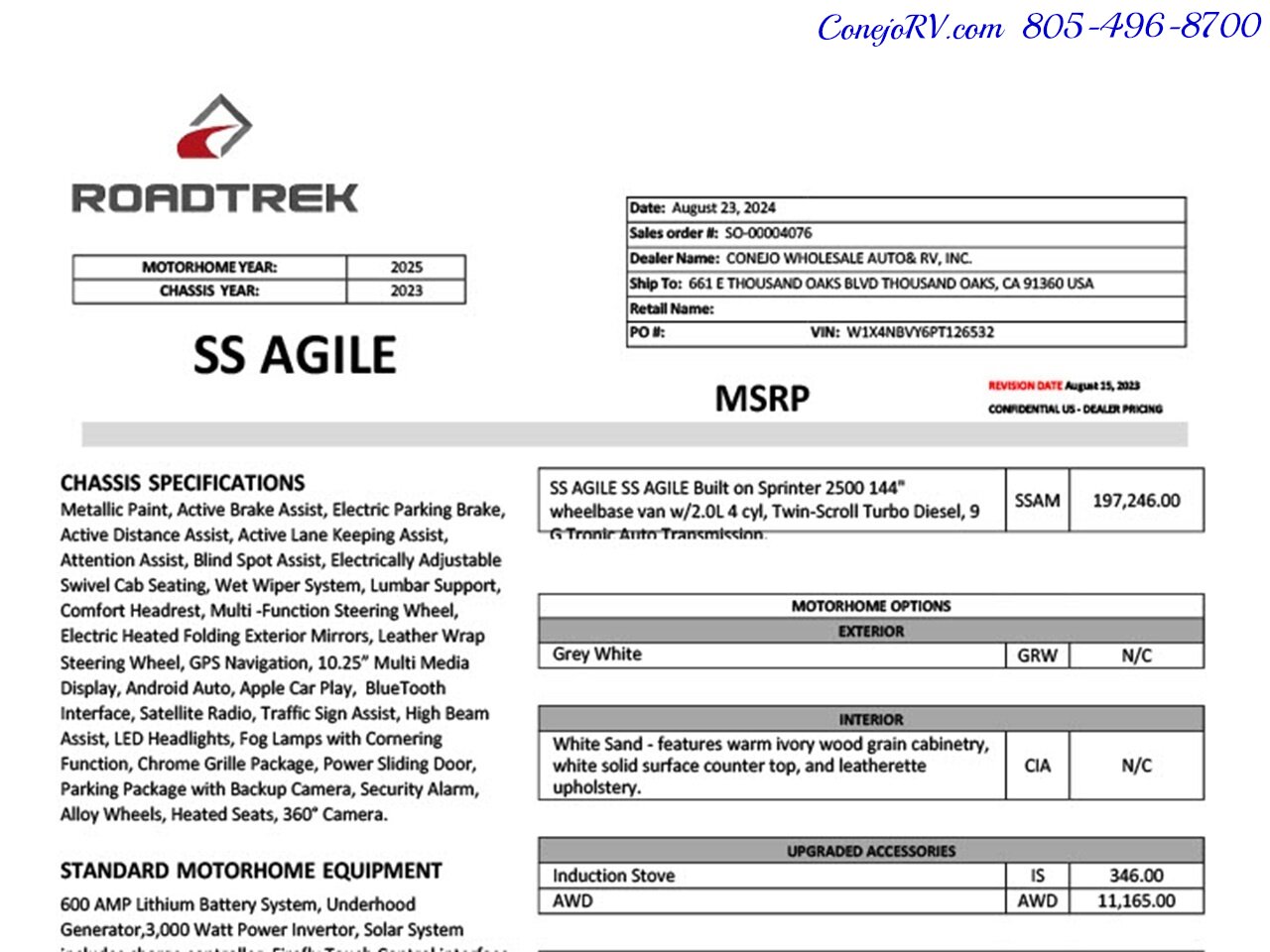 2025 Roadtrek Agile SS AWD Rear Lounge Mercedes Turbo Diesel   - Photo 41 - Thousand Oaks, CA 91360