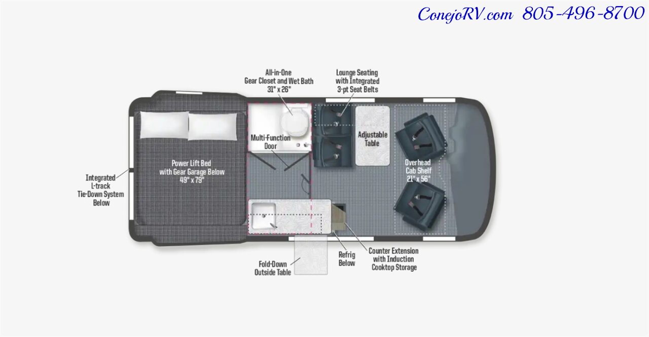 2026 Winnebago Revel 44E AWD Sprinter Mercedes Turbo Diesel  8.4KWH Lithionics System Dealer Demo 4K Miles - Photo 44 - Thousand Oaks, CA 91360
