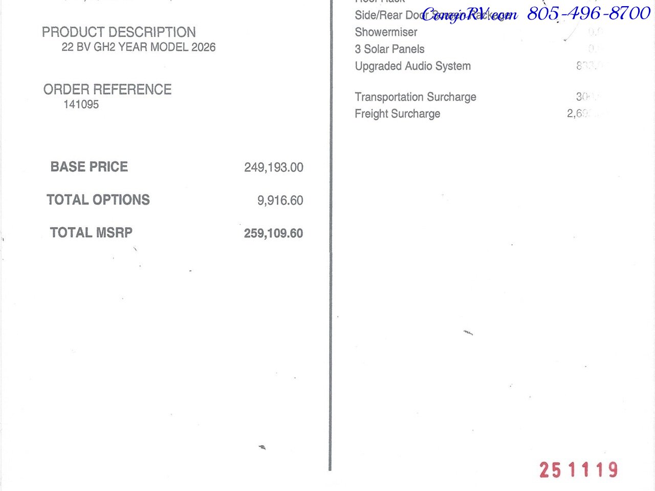 2026 Tiffin GH2 AWD Sprinter Mercedes 2500 EXT AWD Turbo Diesel 540AH Battle Born Lithium Ion Kit - Photo 44 - Thousand Oaks, CA 91360