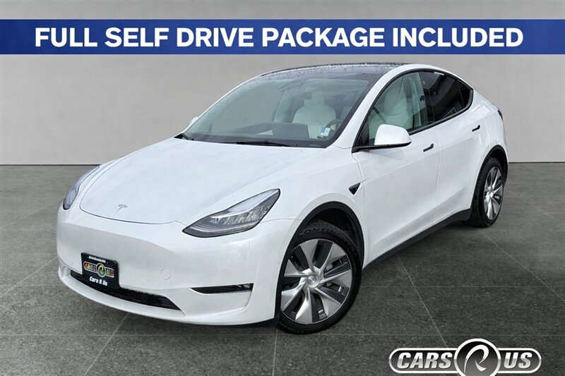 Pearl White Multi-Coat 2021 Tesla Model Y Long Range AWD SUV / Crossover All-Wheel Drive Automatic