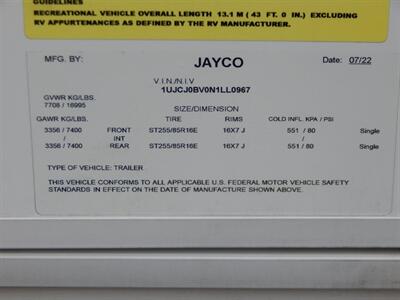 2022 Jayco North Pointe 377 RLBH  N1LL - Photo 11 - Angola, IN 46703