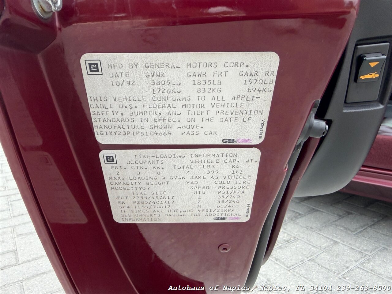 1993 Chevrolet Corvette 40th Anniversary - Photo 36 - Naples, FL 34104
