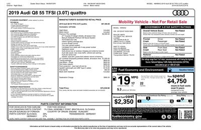 2019 Audi Q8 Quattro Premium Plus 55 TFSI  3.0 Turbo - Photo 50 - Los Angeles, CA 90064