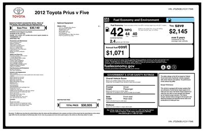 2012 Toyota Prius v Five   - Photo 29 - Los Angeles, CA 90064