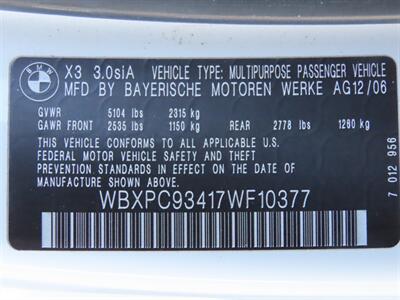 2007 BMW X3 3.0si   - Photo 34 - Palm Desert, CA 92211