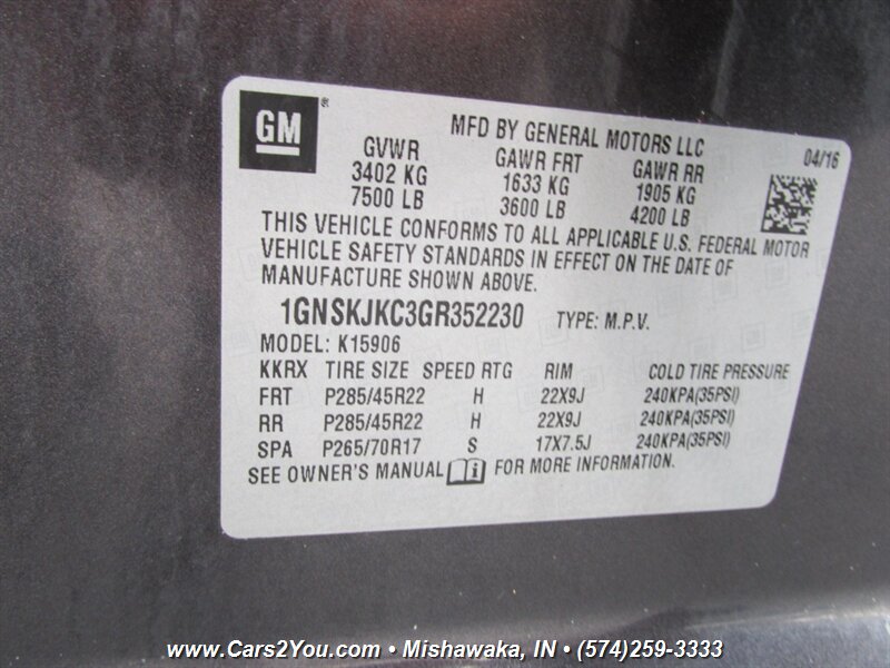 2016 Chevrolet Suburban LTZ 4x4 - Photo 52 - Mishawaka, IN 46545