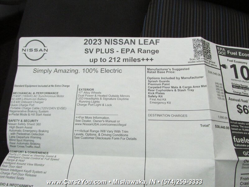 2023 Nissan LEAF SV PLUS EV ELECTRIC - Photo 40 - Mishawaka, IN 46545