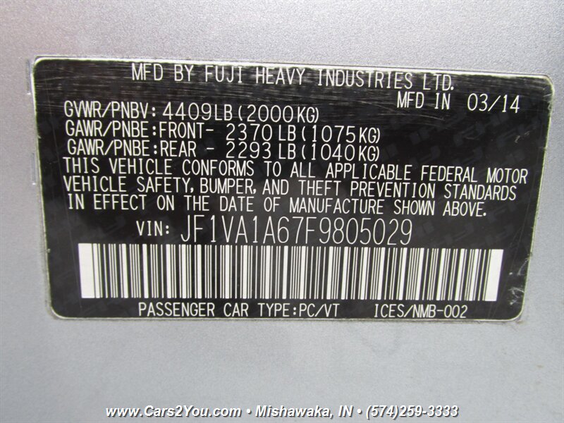 2015 Subaru WRX AWD TURBO - Photo 30 - Mishawaka, IN 46545