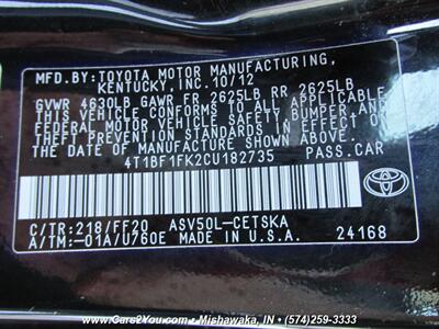 2012 Toyota Camry SE - Photo 26 - Mishawaka, IN 46545