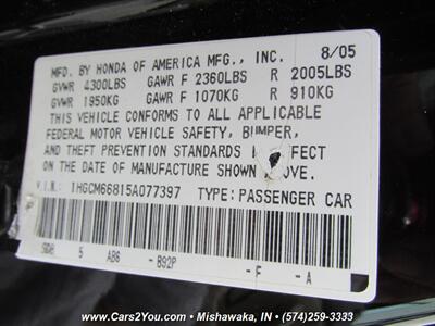 2005 Honda Accord EX V-6 w/Navi   - Photo 32 - Mishawaka, IN 46545