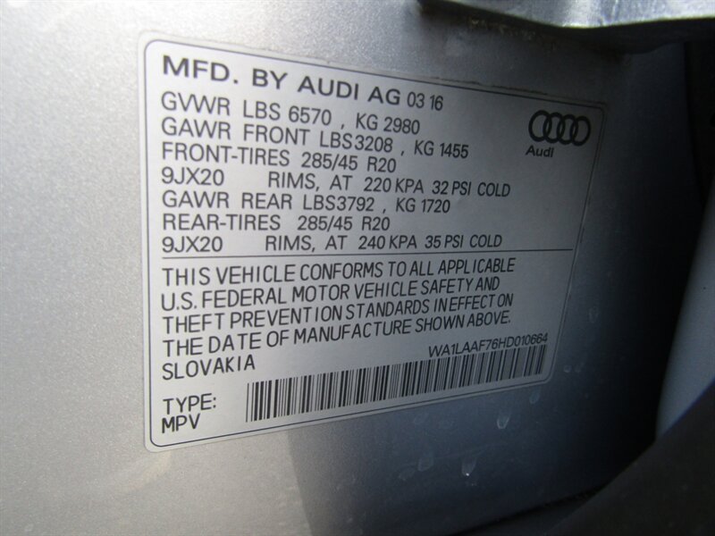 2017 Audi Q7 AWD,NAV,PREM PKG,COMFORT PKG,SILVER CERTIFIED - Photo 47 - Haddon Twp, NJ 08107