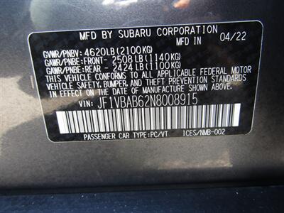 2022 Subaru WRX AWD, PREM PKG,CONV PKG,RVC,SILVER CERTIFIED - Photo 48 - Haddon Twp, NJ 08107